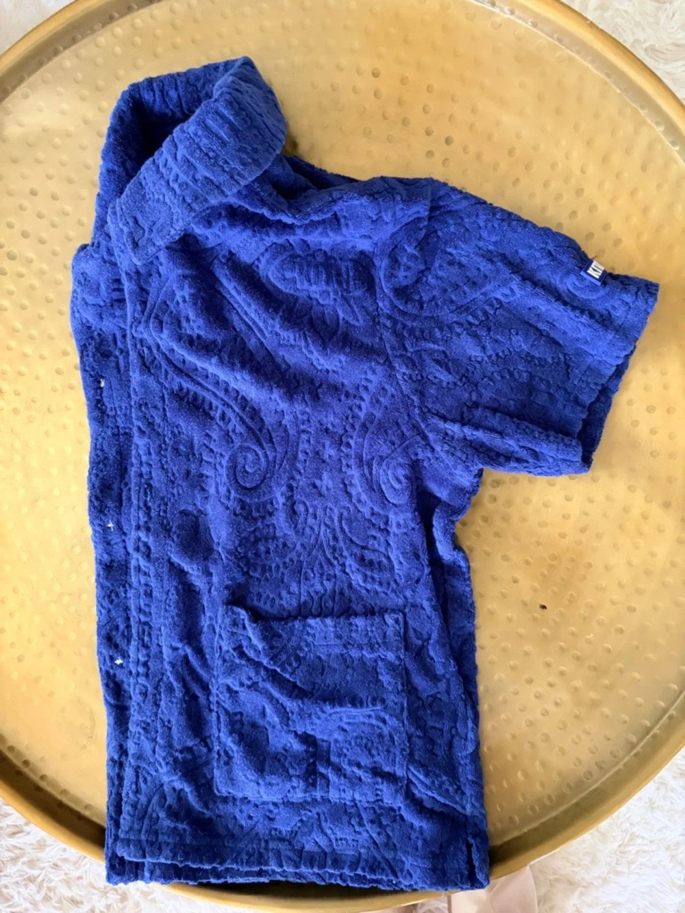 KITH KIDS PAISLEY TERRY CAMP SHIRT